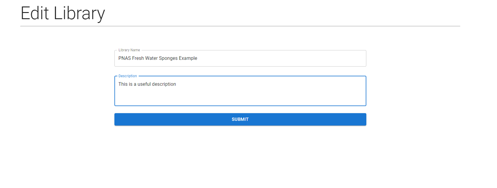 Edit Library Form